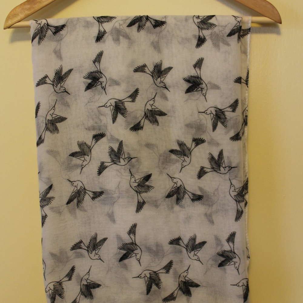 White Hummingbird Scarf